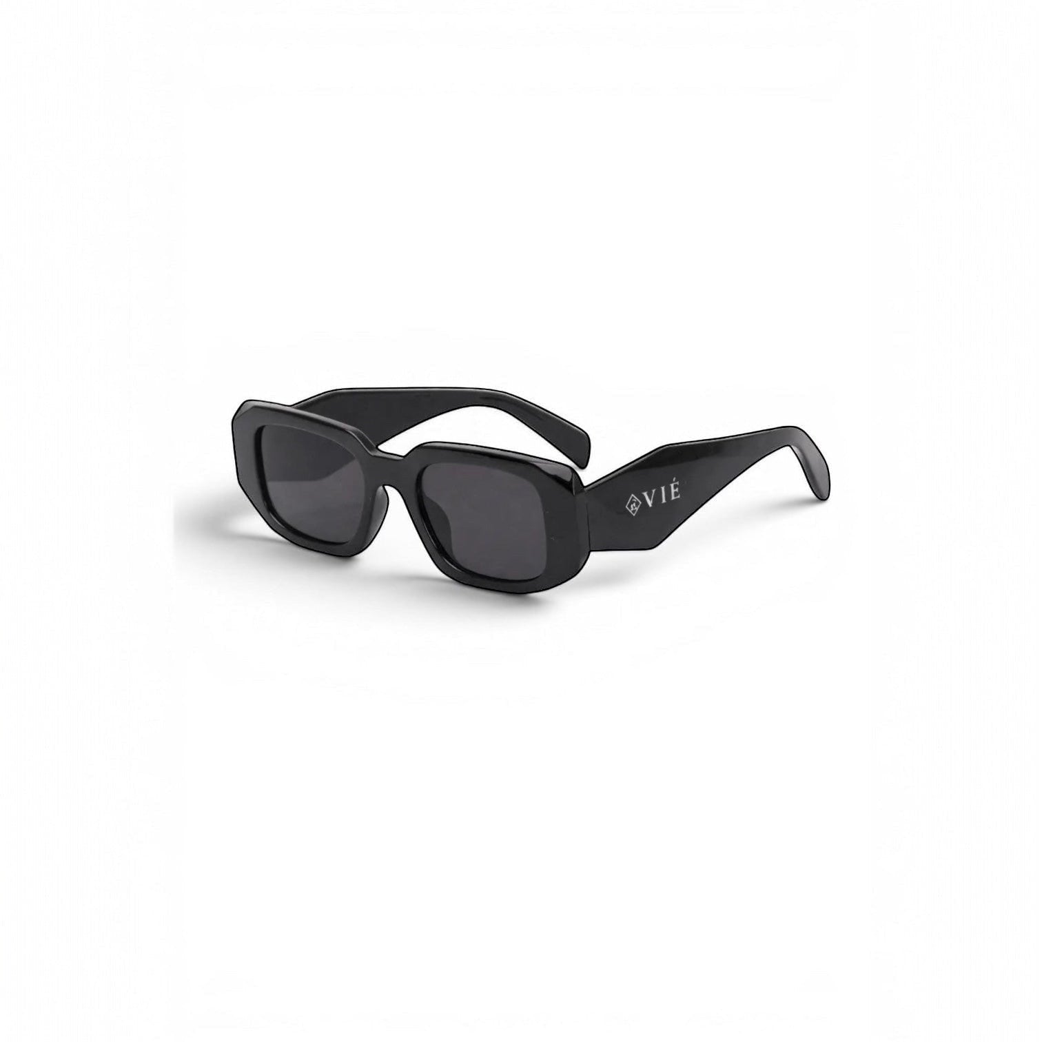 EVIE EYEWEAR Modelo Oréa black rectangular sunglasses with matte finish and UV protection.