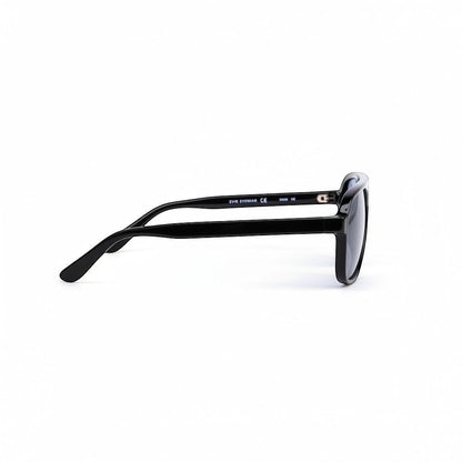 EVIE EYEWEAR Modelo Dakar black contemporary wrap-around sunglasses with brown UV protection lenses.