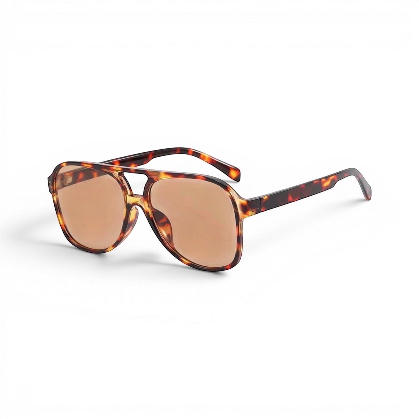 EVIE EYEWEAR Modelo Dakar aviator sunglasses with tortoiseshell frames and brown UV-protective lenses.
