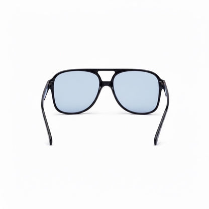 EVIE EYEWEAR Modelo Dakar black aviator sunglasses with light blue lenses and integrated logo.