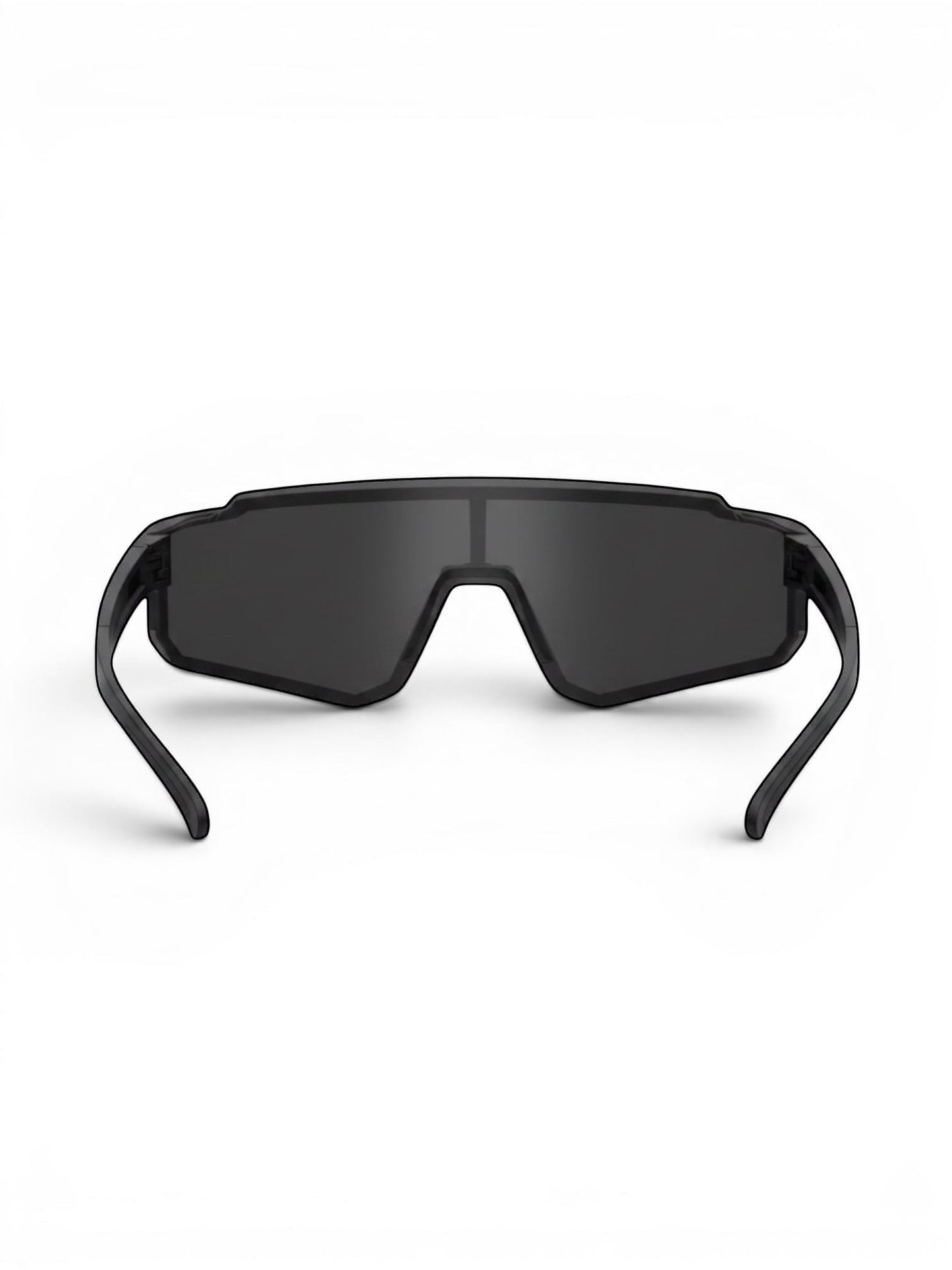 EVIE EYEWEAR sport sunglasses with black PC frame, matte finish, and polarized UV400 lenses.
